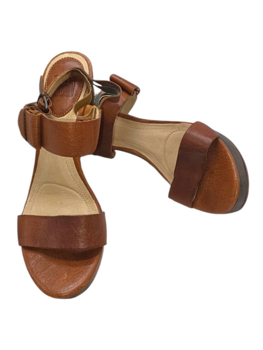 Frye Alessandra Belt Sling Platform Heels Leather Size 10 AS IS Repair Project